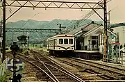 京福時代の駅構内(1992年) 永平寺線のモハ251が停車中