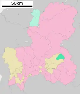 東白川村位置図