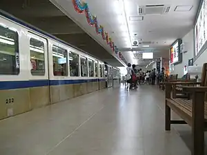 手柄山交流ステーション（旧手柄山駅舎）で保存されている車両（2011年8月）
