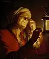 ヘラルト・ファン・ホントホルスト 『硬貨を見つめる老女』 1623–1624年。おそらく、レンブラントに影響を与えている。
