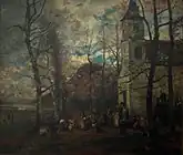 イポリット・ブーランジェ (1837-1874) 「サンテュベール教会のミサ」 (1871)