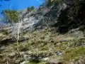 山頂下の大岩
