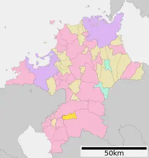 広川町 (福岡県)位置図