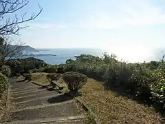 園路からも海が望める