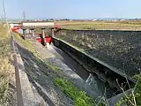 新樋曽山隧道呑口から上流側(平野側)を望む(2020年4月)