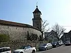 市壁の外側から見たホーホヴァッハトゥルム