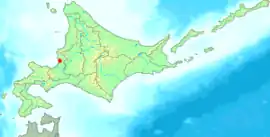 北海道内における厚田村の位置
