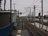 当駅以遠廃止前の1番線新十津川方架線終端(2013年5月)