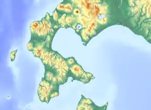漁岳の位置（北海道南部内）