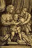 アンドレア・デル・サルト「洗礼者ヨハネと聖家族」の複製版画、1560年頃