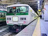 185系「ホームライナー小田原」（2019年11月11日 新宿駅）