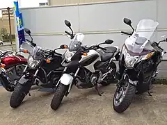 NC700S(左)NC700X(中)インテグラ(NC700D・右)