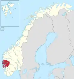 ホルダラン県の位置