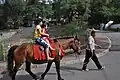 馬に乗って遊ぶ