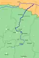 ホルィニ川の流路