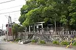 笠寺台地の南端に突出する星宮社。（名古屋市南区本星崎町、2014年（平成26年）9月）