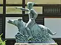安曇野市にある泉小太郎像（穂高神社）