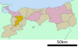 伯耆町位置図