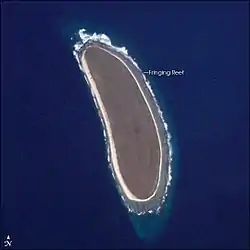国際宇宙ステーションから撮影したハウランド島(2004年12月3日)