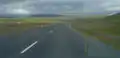 国道1号線の典型的な沿線風景。ボルガルフィヨルズゥル (Borgarfjörður)にて。