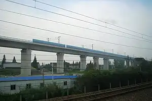 建設中の滬杭旅客専用線(松江南駅付近)