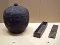 金銅製骨壺・銅箱(国宝)東京国立博物館展示。