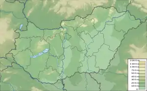 ノイジードル湖の位置(ハンガリー内)