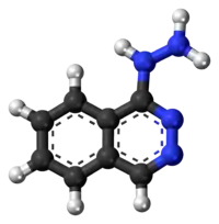 Ball-and-stick model of the hydralazine molecule