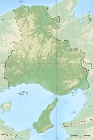 後山の位置(兵庫県内)
