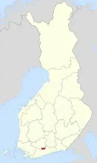 ヒュヴィンカーの位置の位置図
