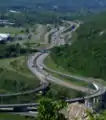 I-287はサファーンでI-87への別れ道がある。上がニュージャージー州側、下はニューヨーク州。