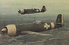 修理を終え、帰投するIAR-80 1号機・227号機(1943年ないし44年撮影)