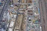 発掘された高輪築堤