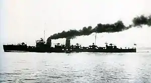 試運転中の「羽風」(1920年秋、長崎沖)#日本駆逐艦史1992p.69下写真と解説