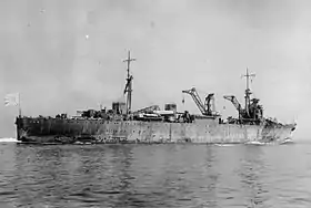 1939年7月、佐世保沖で速力公試中と推定される明石。#日本海軍全艦艇史852頁。