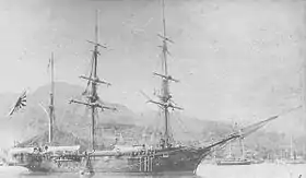 1889年から1893年ころ、練習航海時の「満珠」#日本海軍全艦艇史上巻p.492、写真No.1250の解説。