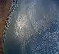 軌道から撮影されたメキシコ湾の波