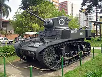 M3軽戦車。ブラジルの数的主力であり、最終的に417両が供与された。M3・M4中戦車も供与されている。。