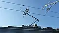 クハに新設されたパンタグラフ