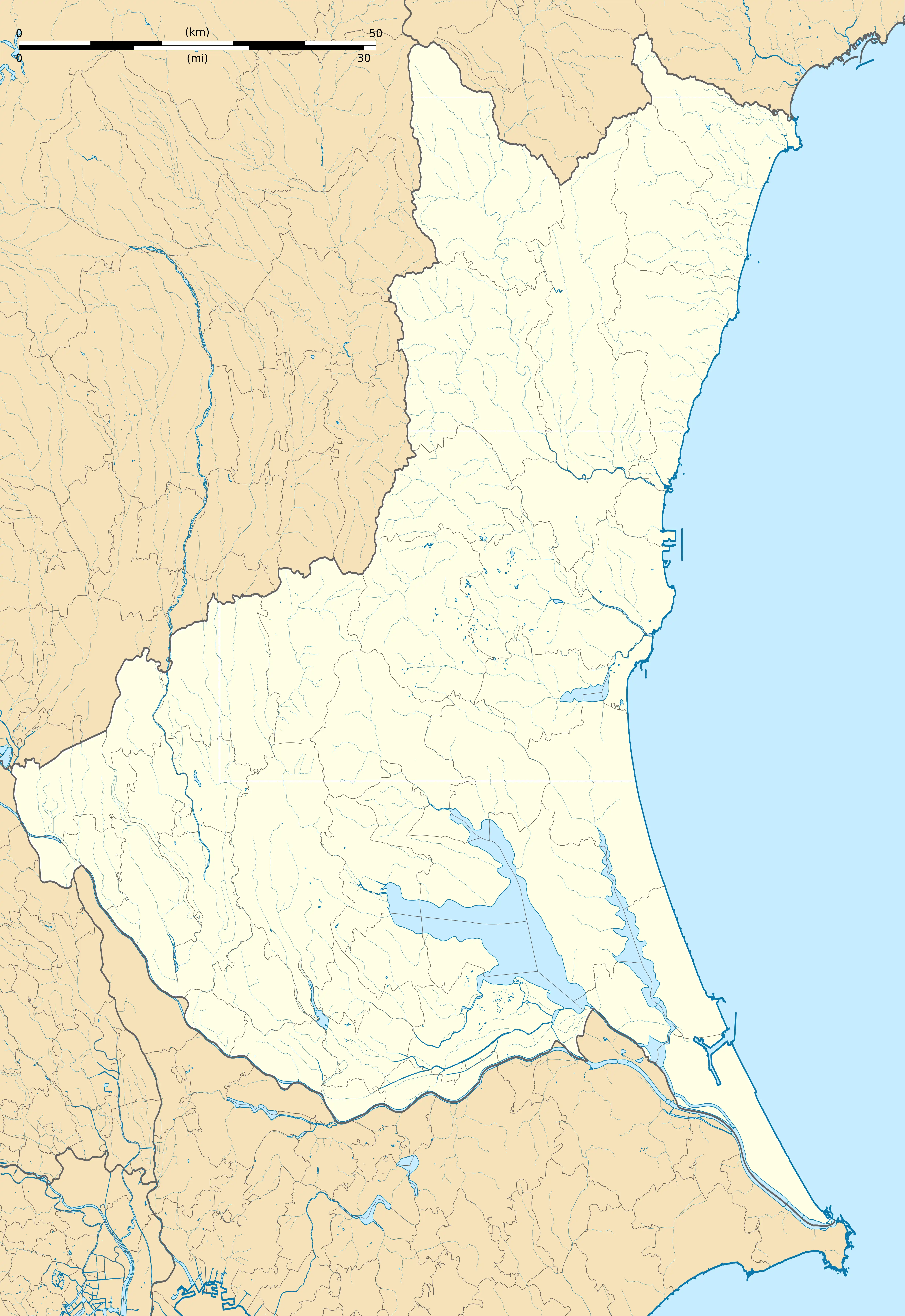 蛇喰古墳の位置(茨城県内)
