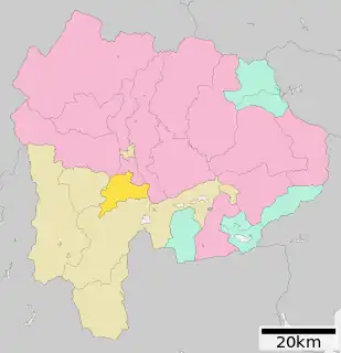 市川三郷町位置図