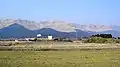 ホームから見る阿蘇外輪山