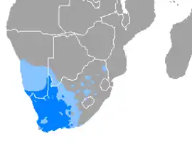 アフリカーンス語話者の多い国