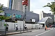 西口仮駅舎（2019年8月）