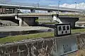 猪名川沿いの呉服座跡地（池田市）