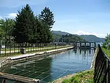 野尻湖に設けられた取水口