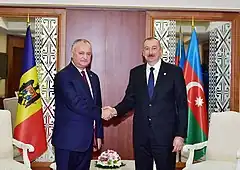アゼルバイジャンのイルハム・アリエフ大統領と（2019年10月10日）