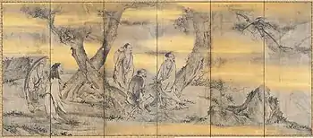 仙人高士図屏風