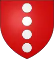 イン・ペイル （配置）Gules four plates in pale