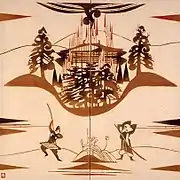 平家物語屏風 暴挙(大仏炎上)